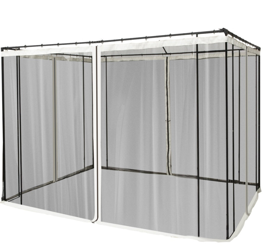 10x10 Gazebo with Netting – High-Quality Canopy Tent with Zippered Panels & Reinforced Black Rings