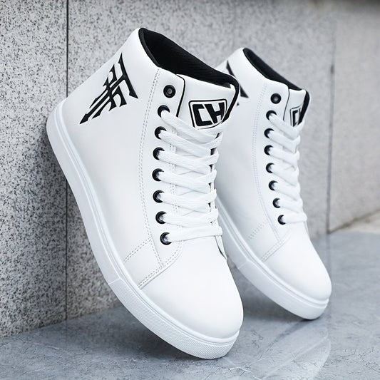 Stylish High-Top Sneakers – Men’s Casual Lace-Up Footwear