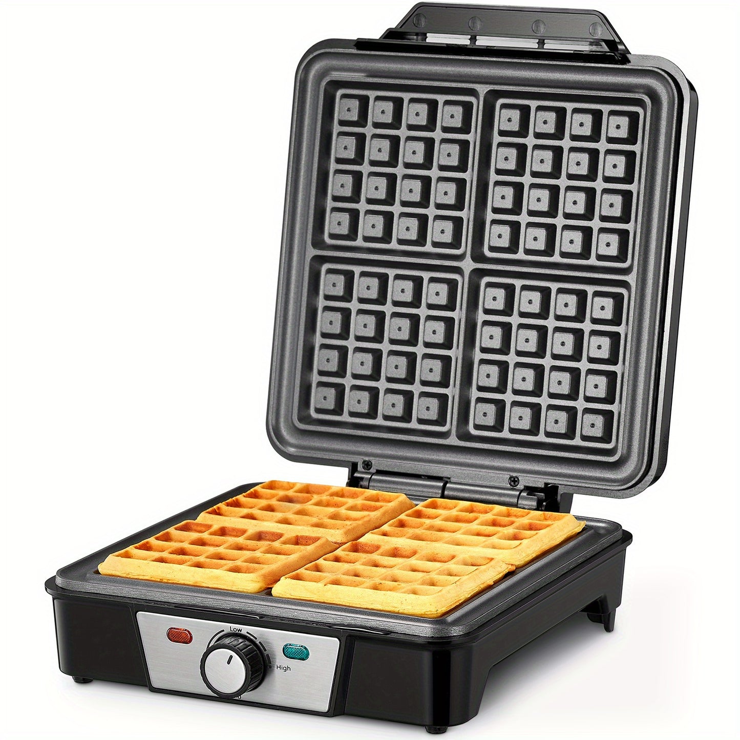 Yabano 4-Slice Belgian Waffle Maker, 1200W