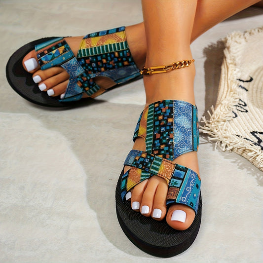 Bohemian Style Women’s Breathable Mesh Open-Toe Slippers