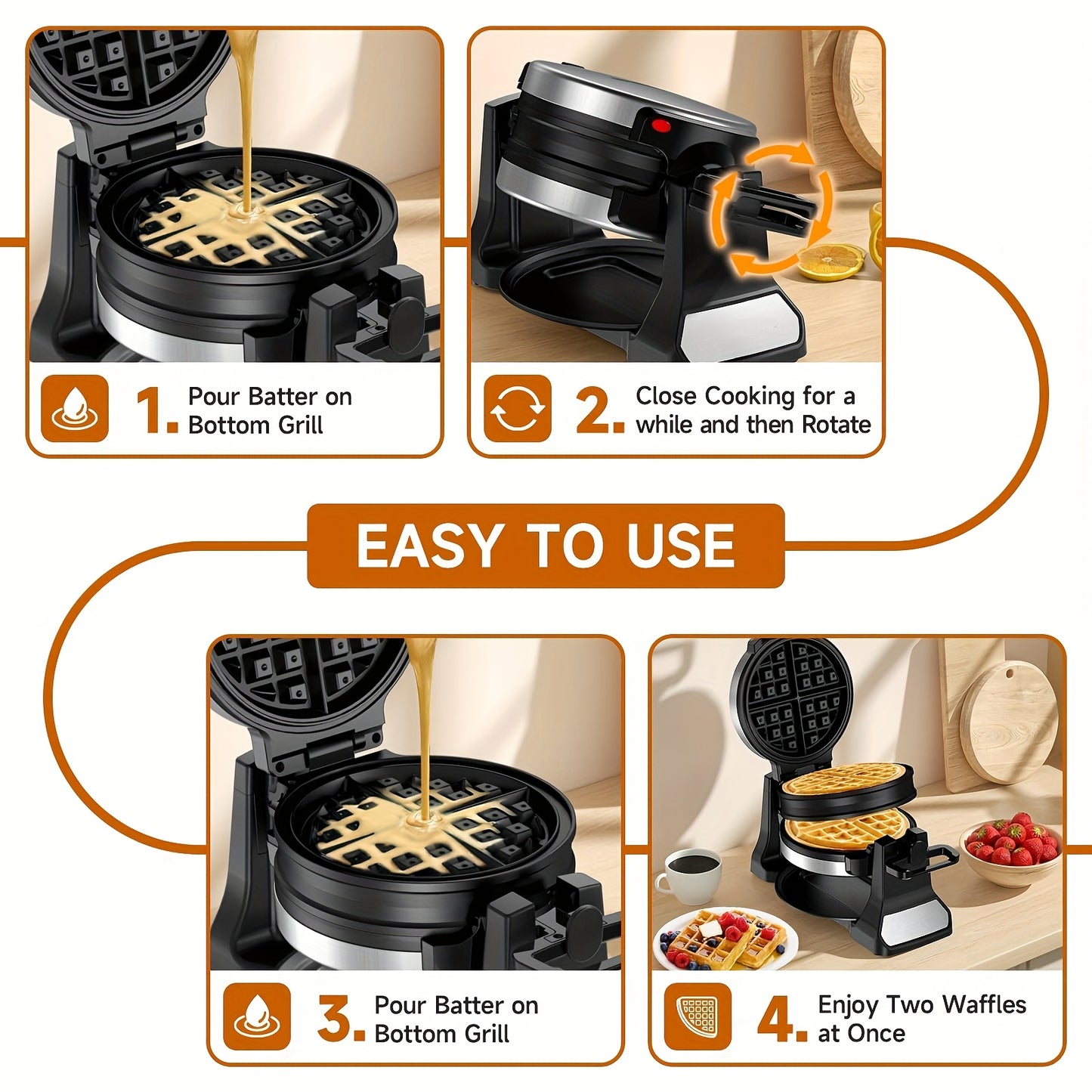 Double Belgian Waffle Maker