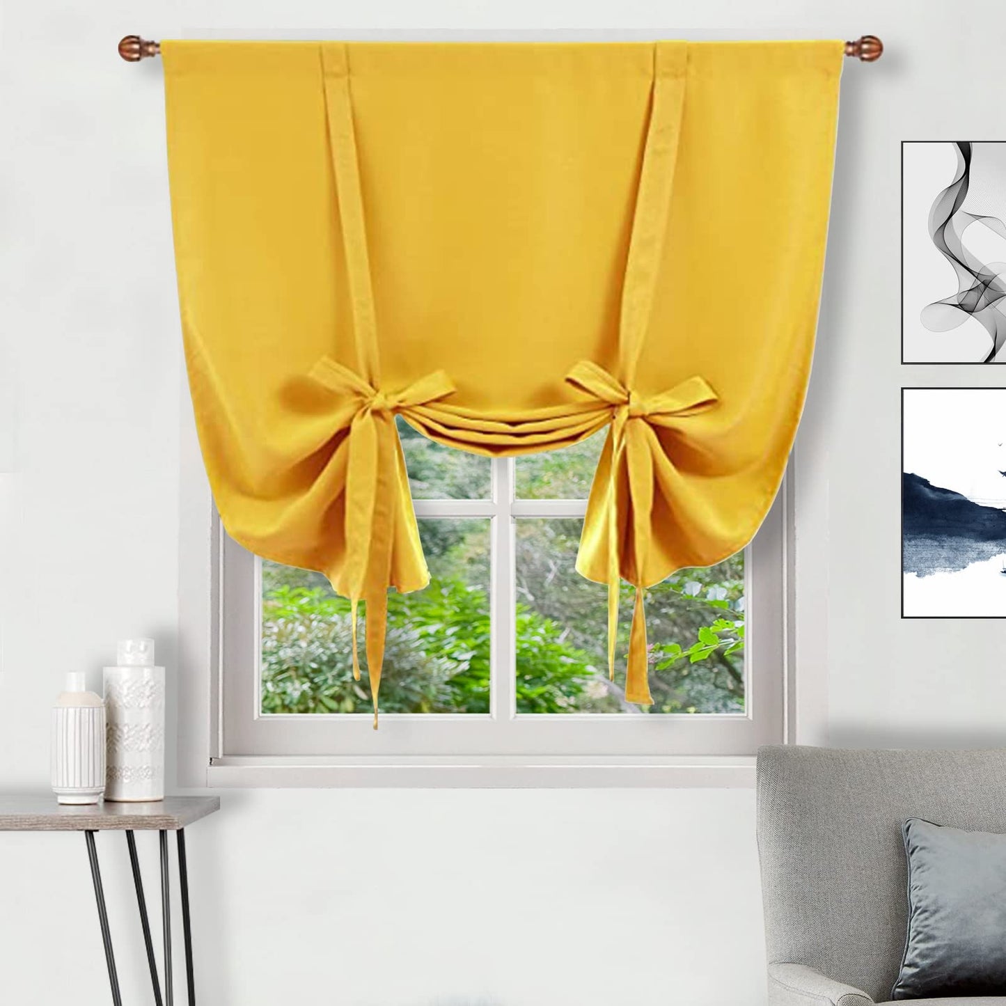 DWCN Tie Up Blackout Curtains for Kitchen